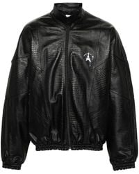 Doublet - Logo-print Leather Jacket - Lyst