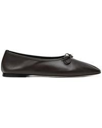 Dear Frances - Gala Bow-Detail Leather Ballet Flats - Lyst