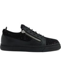Giuseppe Zanotti - Zip-Detail Glitter Low-Top Sneakers - Lyst