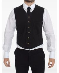 Dolce & Gabbana - Button-Up V-Neck Waistcoat - Lyst