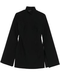 Solace London - Funnel-neck Wide-sleeve Mini Dress - Lyst