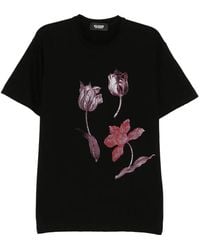 Yohji Yamamoto - Floral-Print T-Shirt - Lyst