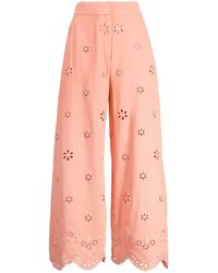 Elie Saab - Broderie-anglaise Cropped Trousers - Lyst
