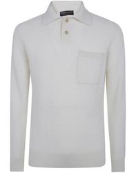 FILIPPO DE LAURENTIIS - Waffle-Knit Chest-Pocket Polo Shirt - Lyst