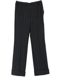 Emme - Pinstripe-Print Turn-Up Trousers - Lyst