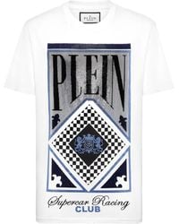 Philipp Plein - Jersey T-Shirt Round Neck Ss Stones Racing Club - Lyst
