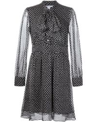 Diane von Furstenberg Arabella Tie Neck Silk Dress - Black