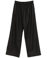 Aspesi - Elasticated-Waistband Wide-Leg Trousers - Lyst