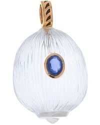 Dezso by Sara Beltran - 18K Rose Classic Carved Coquite Shell Quartz And Sapphire Charm - Lyst