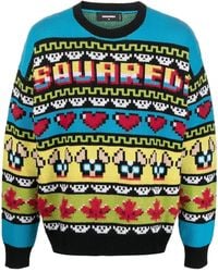 DSquared² - Jacquard Crew Neck Jumper - Lyst