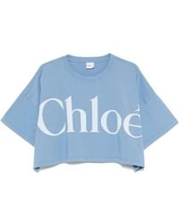 Chloé - T-Shirt mit Logo-Print - Lyst