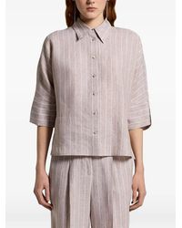 Peserico - Striped Buttoned Shirt - Lyst