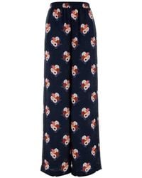 Fendi - Floral-Print Silk Palazzo Pants - Lyst