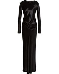 Alberta Ferretti - Satin Long Dress - Lyst