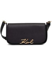 Karl Lagerfeld - Sac porté épaule Signature en cuir - Lyst