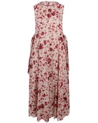 Max Mara - Floral-Print Tie-Waist Dress - Lyst
