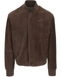 ZEGNA - Suede Bomber Jacket - Lyst
