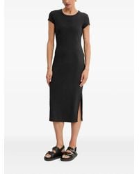 BOSS - Ribbed Open-Back Midi Dress - Lyst