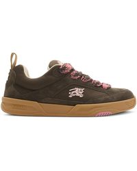 Burberry - Premium Suede And Mesh Sneakers - Lyst