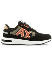 ARMANI EXCHANGE - Logo-Embellished Suede Sneakers - Lyst