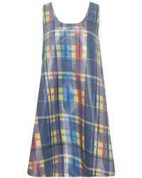 Enfold - Geruite Mouwloze Mini-Jurk - Lyst