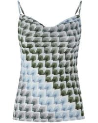 Missoni - Top With Lace Motif And Draped Neckline - Lyst
