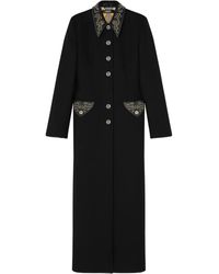 Versace - Embellished-Collar Coat - Lyst