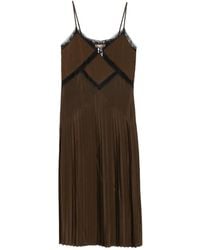 Twinset - Lace-Trim Pleated Midi Dress - Lyst