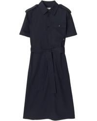 Burberry - Wool Shirt Dress - Lyst