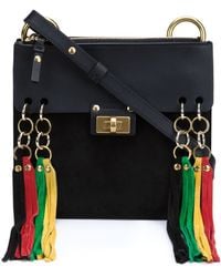 Chlo \u0026#39;small Jane\u0026#39; Suede Fringe Leather Crossbody Bag in Black ...