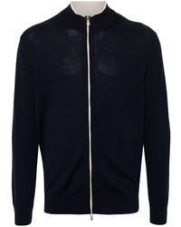Eleventy - Cardigan blu con zip - Lyst