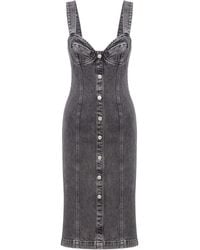 Moschino - Denim Midi Dress - Lyst