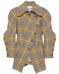 Vivienne Westwood - Gale Check-Pattern Asymmetric Coat - Lyst