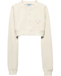 Prada - Triangle-logo Cotton Cropped Jacket - Lyst