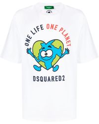 DSquared² - T-Shirt mit Slogan-Print - Lyst