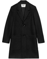 Ami Paris - Single-Breasted Wool Coat - Lyst