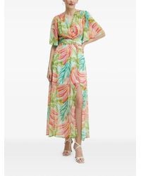 Morgan - Slit Floral Print Maxi Dress - Lyst