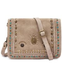 Frau - Stud-Embellished Suede Shoulder Bag - Lyst