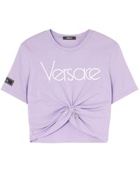 Versace - T-shirt en coton à fronces - Lyst