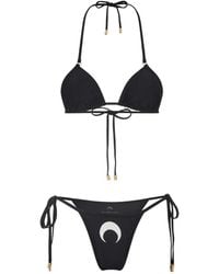 Marine Serre - Moon-Print Triangle Bikini Set - Lyst
