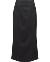 MM6 by Maison Martin Margiela - Falda midi con abertura trasera - Lyst