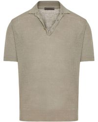 Corneliani - Textured-finish Cotton Polo Shirt - Lyst