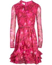 Giambattista Valli - Minikleid Rose Mania Aus Seiden-Georgette - Lyst