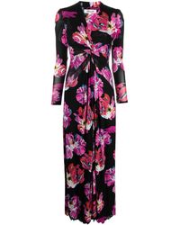 Diane von Furstenberg - Painted Blossom-pattern Midi Dress - Lyst