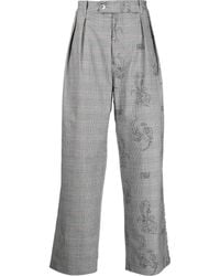 Feng Chen Wang - Plaid Straight-Leg Trousers - Lyst