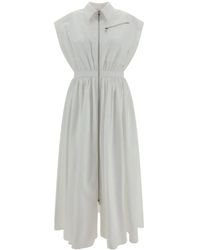 McQueen - Cap-sleeved Flared Dress - Women's - Cotton - Lyst