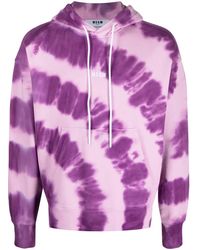 MSGM - Logo-Print Tie-Dye Hoodie - Lyst