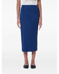 Pleats Please Issey Miyake - Midi Monthly Colors Pleated Side-Slit Skirt - Lyst