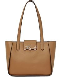Karl Lagerfeld - K/Signature Kleine Leren Shopper - Lyst