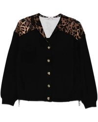 Liu Jo - Cárdigan con botones y estampado de leopardo - Lyst